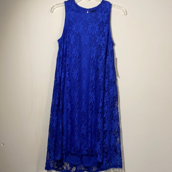 NWT Sharagano Dress. Sz 4 royal blue. Fully lined - Picture 1 of 6
